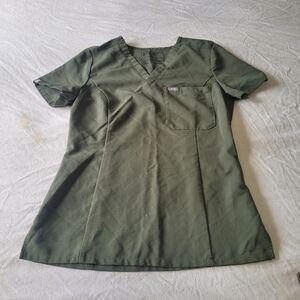 Figs Womens XS Catarina One Pocket Scrub Top Green Vneck Medical Dental Nurse